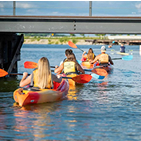 kayakers on a river